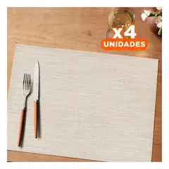 RYBIU IMPORT - Pack4 Tapetes de Comedor en Beige Y+Regalo Stickers