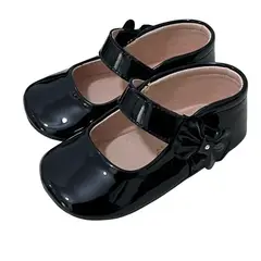 GENERICO - Zapatito de bebe infantil con lazito delante negro bebé talla18