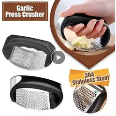 GENERICO - Moledor Manual de Ajos Picadora de Ajo de Acero Inoxidable - Prensador