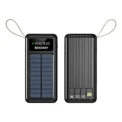 BOSS - Power Bank Solar 4 En 1 Bossney 20000 Mah Carga Rápida Led