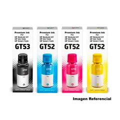 GENERICO - PACK DE 4 BOTELLAS DE TINTA HP GT53 / GT52 COMPATIBLE