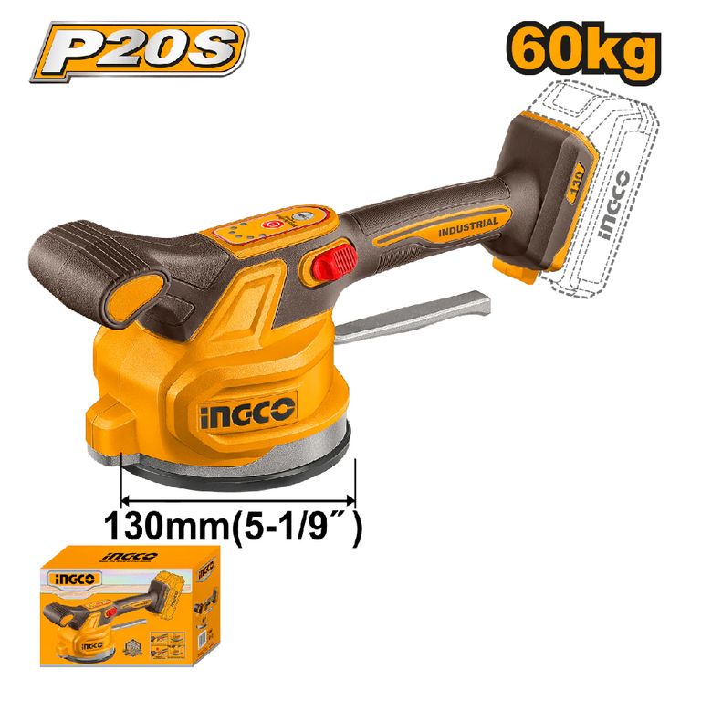 VENTOSA VIBRADORA PARA CERÁMICA MAYÓLICA INGCO 20V 130MM CTVLI2001