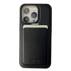 CASE - Cuero con tarjetero para IPhone 16 pro-negro