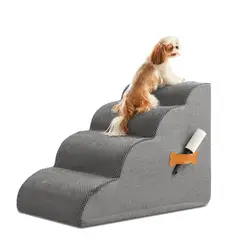 QUE PATAS PET SHOP - Escalera de Tela de 4 Escalones para Mascotas