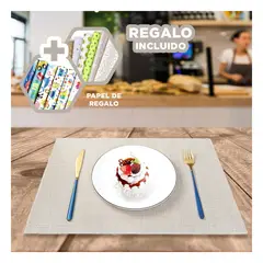 RYBIU IMPORT - Individuales Moderno para Mesa en Beige Y+Papel de Regalo