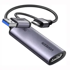 UGREEN - Capturadora de Video 2K 30Hz HDMI a USB-A USB-C