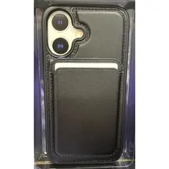 CASE - Cuero con tarjetero para IPhone 16 -negro