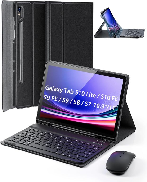 Funda con teclado de español Ñ para Galaxy Tab S10Lite S10FE S9FE S9S8