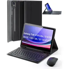 PUREPOWER - Funda con teclado de español Ñ para Galaxy Tab S10Lite S10FE S9FE S9S8