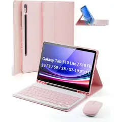 PUREPOWER - Funda con teclado de español Ñ para Galaxy Tab S10Lite S10FE S9FE S9S8