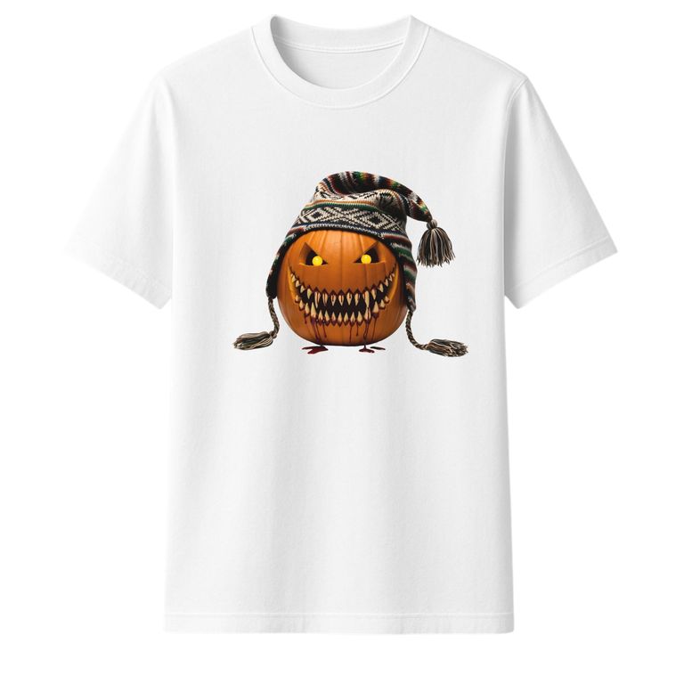 Polo 100% Algodón Estilo Clasico Unisex AquaModa Logo HalloWeen Calabaza POHWC2