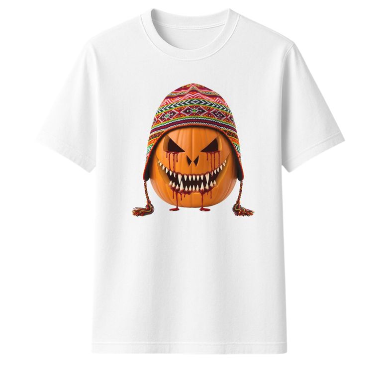 Polo 100% Algodón Estilo Clasico Unisex AquaModa Logo HalloWeen Calabaza POHWC3