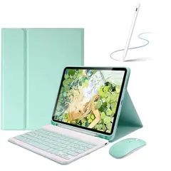 PUREPOWER - Funda con teclado de español Ñ para Galaxy Tab S10Lite S10FE S9FE S9S8