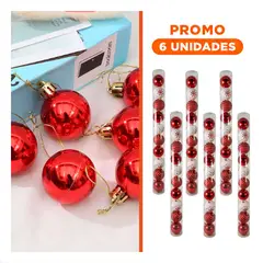 RYBIU IMPORT - Pack6 Bolas con Diseño de Estrella en Rojo