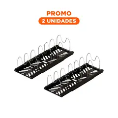 RYBIU IMPORT - Pack2 Soporte Multifuncional para Sartenes Ovalado en Negro