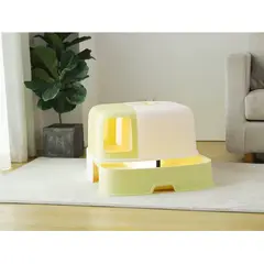 GENERICO - ARENERO GRANDE CERRADO PARA GATO DELUXE - Piña Amarillo