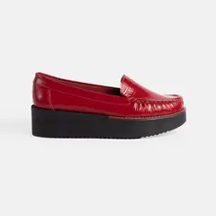 GINO BIGIONI - Mocasin Mujer de cuero MOC-50 Rojo