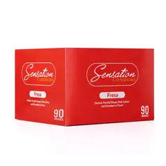 GENERICO - Preservativos Sensation Fresa Con Puntos Caja 90 X 3 Und