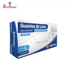 ALKHOFAR - GUANTES DE LATEX TALLA L X 100 UND -