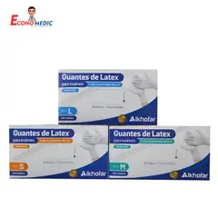 ALKHOFAR - GUANTES DE LATEX TALLA S, M, L X 100 UND -