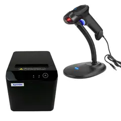 XPRINTER - Impresora Térmica 80mm XP-T80Q+Lector código de barras L3+Soporte