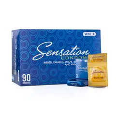 GENERICO - Preservativos Sensation Vainilla Con Anillos Caja 90 X 3 Und