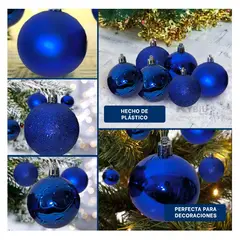 GENERICO - Bolas Navideñas Festivas Tradicionales en Azul