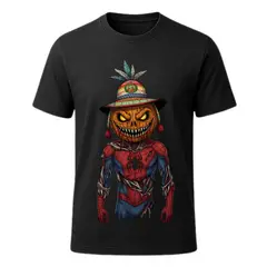AQUA&MODA - Polo 100% Algodón Estilo Clasico Unisex AquaModa Logo HalloWeen araña POHWAÑ1