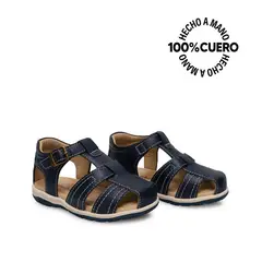 RABBIT - Sandalia Franciscana Casual ANGEL-2605 Azul Cuero