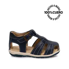 RABBIT - Sandalia Franciscana Casual ANGEL-2605 Azul Cuero