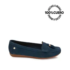 VIALE - Zapato Mocasín Casual AVE-2640 Azul Cuero