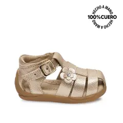 RABBIT - Sandalia Franciscana Casual JEFER-2607 Dorado Cuero