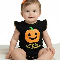 GENERICO - Body Bebe Halloween Calabaza