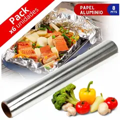 MINARI - Pack x6 Papel Aluminio en Rollo para Cocina 8 Metros PA8