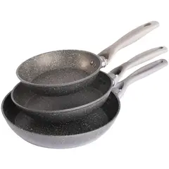 BELESSI - Set x3 Sartenes S - 20cm M - 24cm L- 28cm Aluminio Forjado