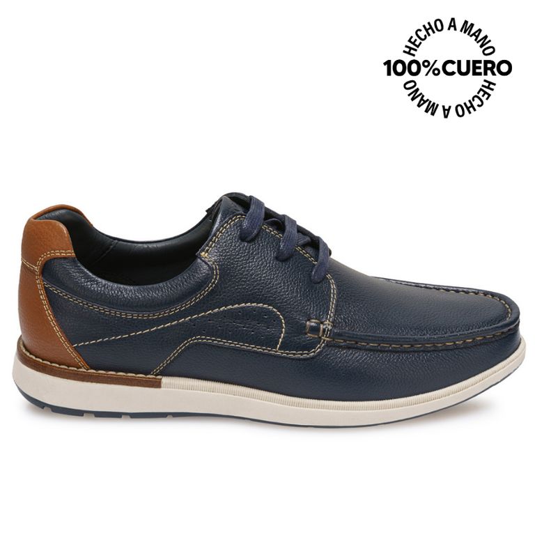 Zapato Top Sider Casual MATEO-2603 Azul Homme Cuero