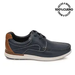 VIALE - Zapato Top Sider Casual MATEO-2603 Azul Homme Cuero