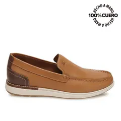 VIALE - Zapato Mocasín Casual MATEO-2605 MARRON Homme Cuero