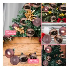 GENERICO - Bolas Navideñas Festivas Tradicionales en OroRosa