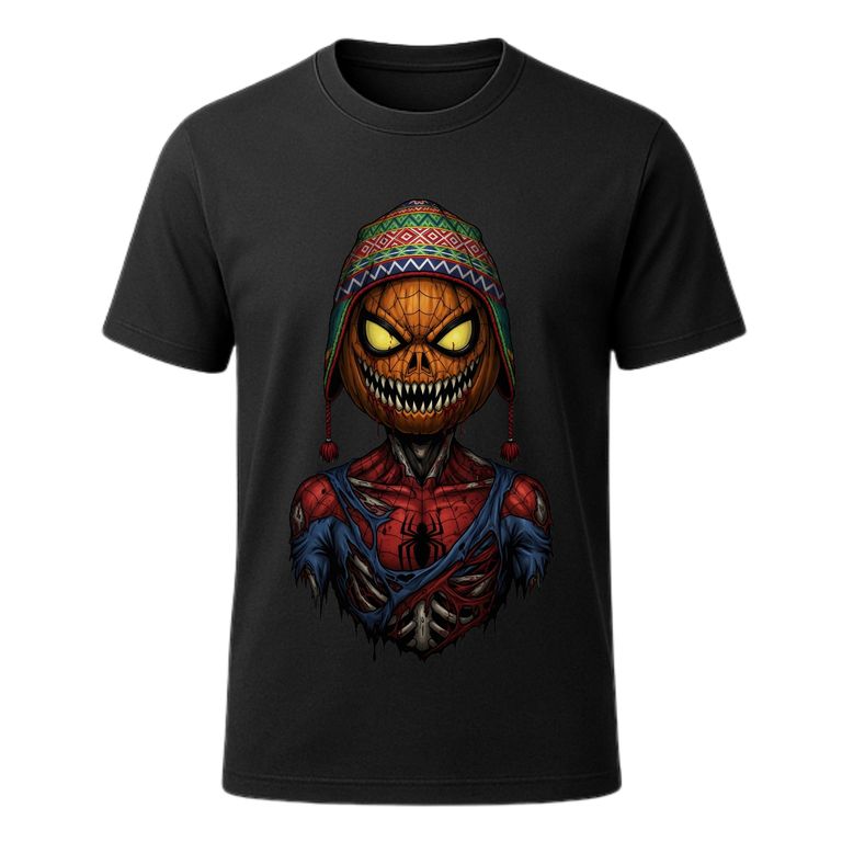 Polo 100% Algodón Estilo Clasico Unisex AquaModa Logo HalloWeen araña POHWAÑ2