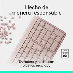 LOGITECH - Teclado Inalámbrico Bluetooth K250 Rosado
