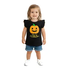 GENERICO - Polo Halloween Negro Niña