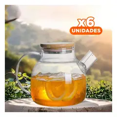 RYBIU IMPORT - Pack6 Recipiente de Vidrio para Jugos 18L Y+Regalo Stickers