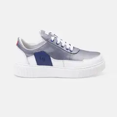 GINO BIGIONI - Zapatilla cuero para Mujer ZA50-24 GLITER ACERO