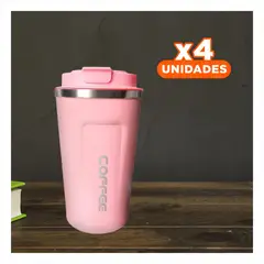 RYBIU IMPORT - Pack4 Termo para Bebidas Diarias en Rosado Y+Regalo Stickers