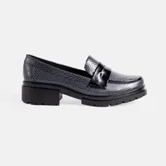 GINO BIGIONI - Mocasin Mujer de cuero ZAC2301 Azul serpiente