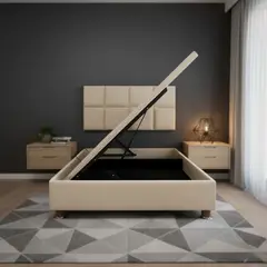 MUEBLES MACRUMO - Box Espacio Reforzado 2 Plz Color Person.+Cabecera Serena+2 almohadas