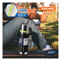 RYBIU IMPORT - Pack6 TomaTodo Conserva Temperatura Negro Y+Papel de Regalo