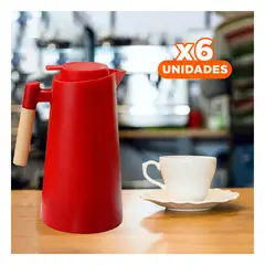 RYBIU IMPORT - Pack6 Vasija con Pico Vertedor en Rojo Y+Regalo Stickers