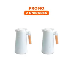 RYBIU IMPORT - Pack2 Jarra de Mango Madera para Oficinas 1L en Blanco